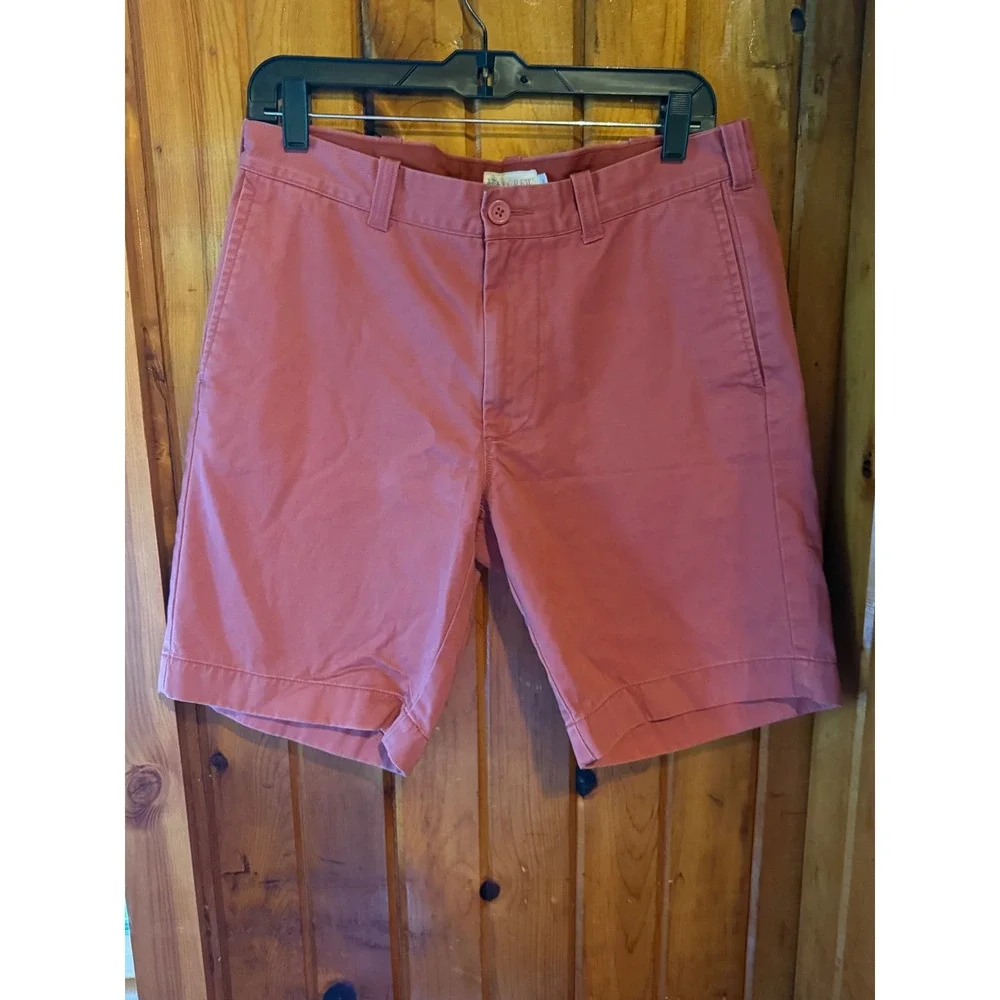 J. Crew Mens Chino Shorts Size 32 Salmon Pink Dusty Rose Cotton Twill Flat Front